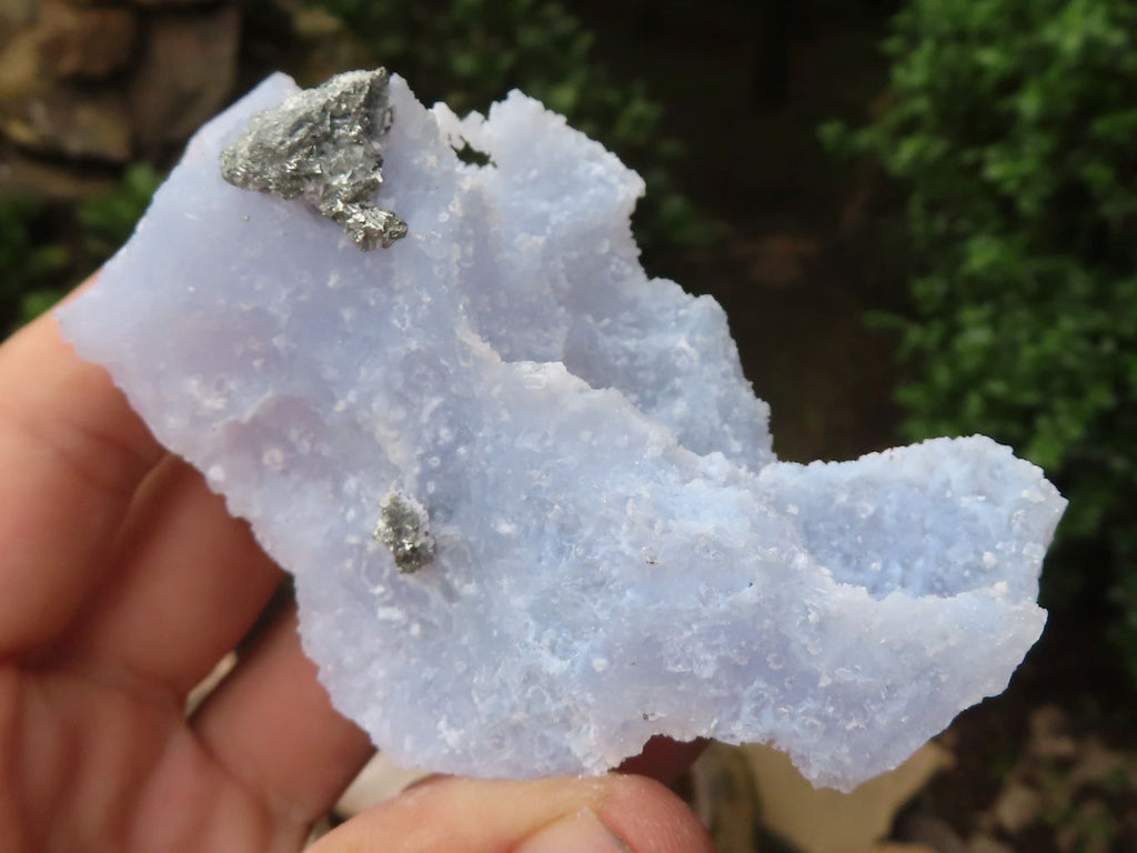 Natural Etched Blue Chalcedony Specimens  x 12 From Malawi - TopRock