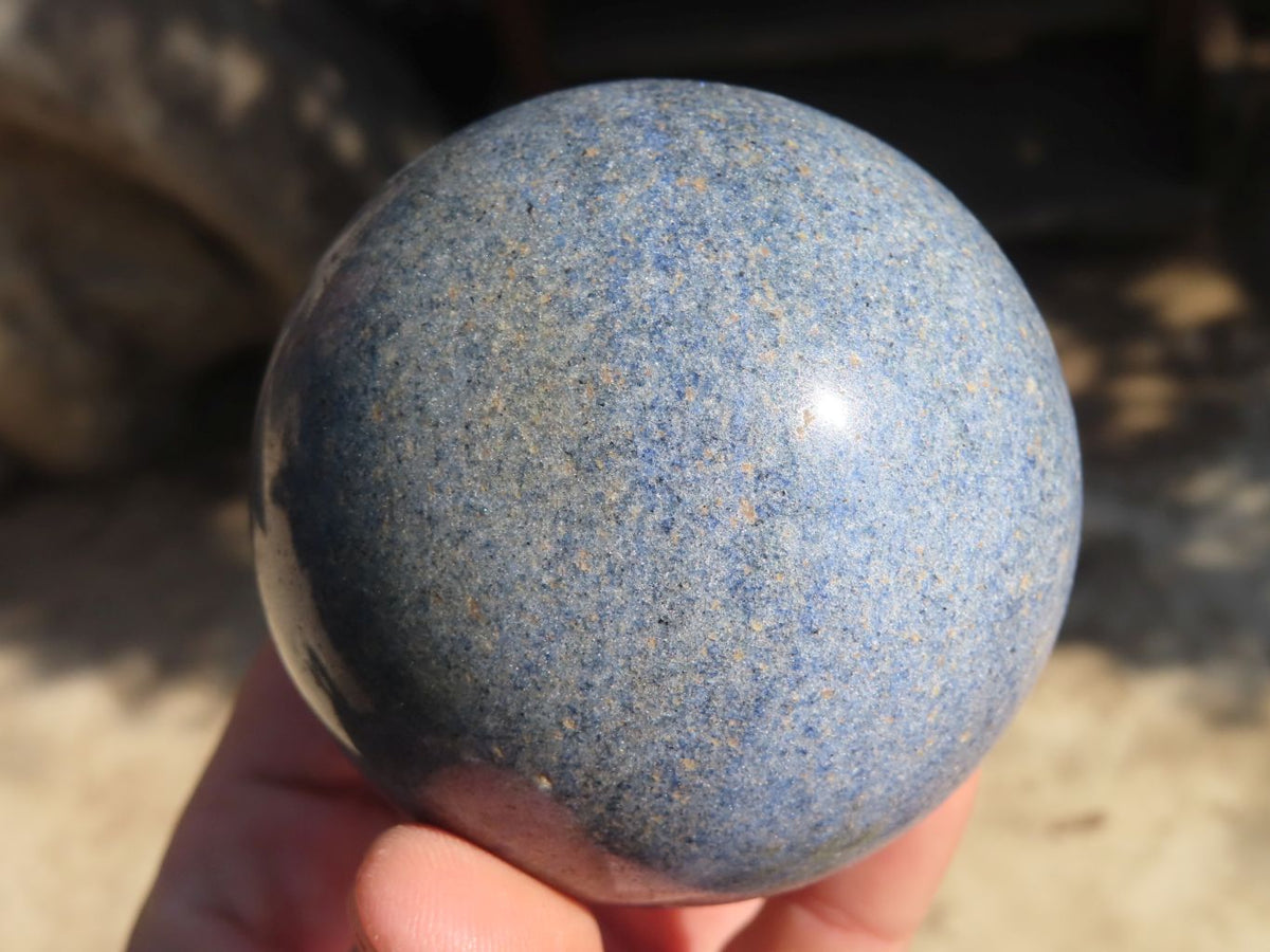 Polished Blue Lazulite Spheres  x 6 From Madagascar - Toprock Gemstones and Minerals 