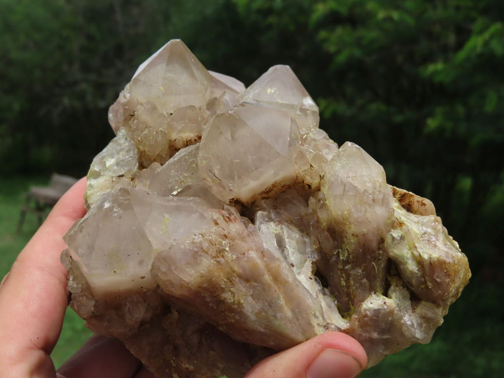 Natural White Phantom Cascading Lwena Quartz Clusters x 2 From Lwena, Congo - TopRock