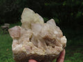 Natural White Phantom Cascading Lwena Quartz Clusters x 2 From Lwena, Congo - TopRock