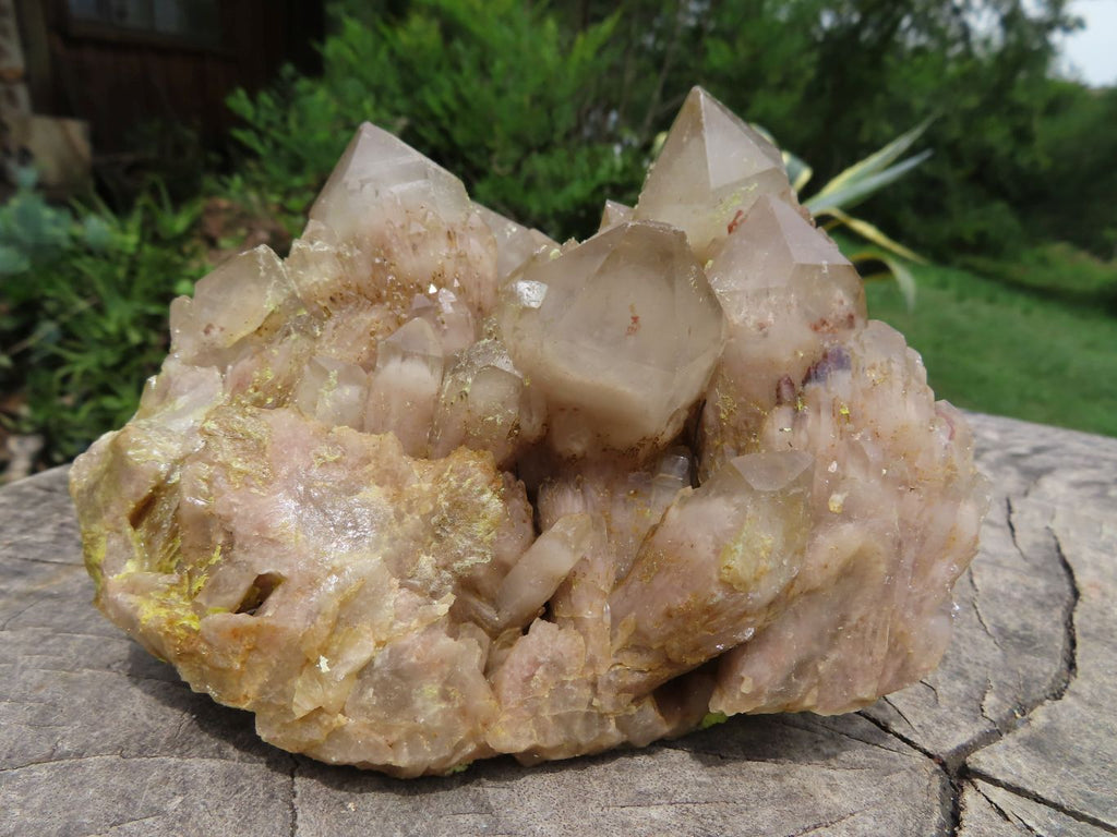Natural White Phantom Cascading Lwena Quartz Clusters x 2 From Lwena, Congo - TopRock