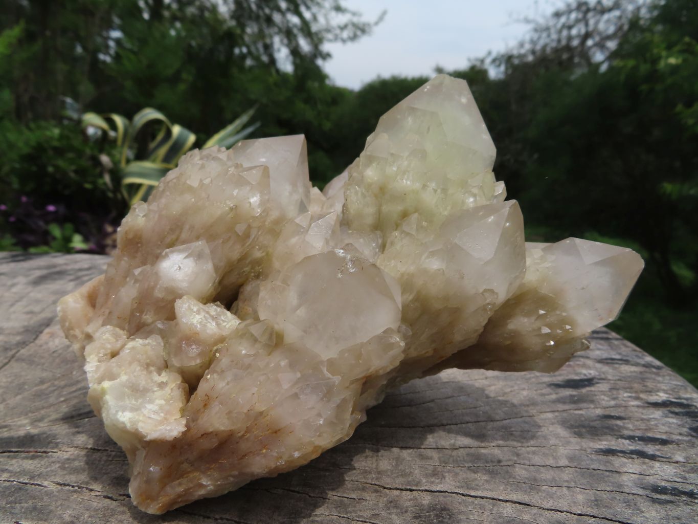 Natural White Phantom Cascading Lwena Quartz Clusters x 2 From Lwena, Congo - TopRock