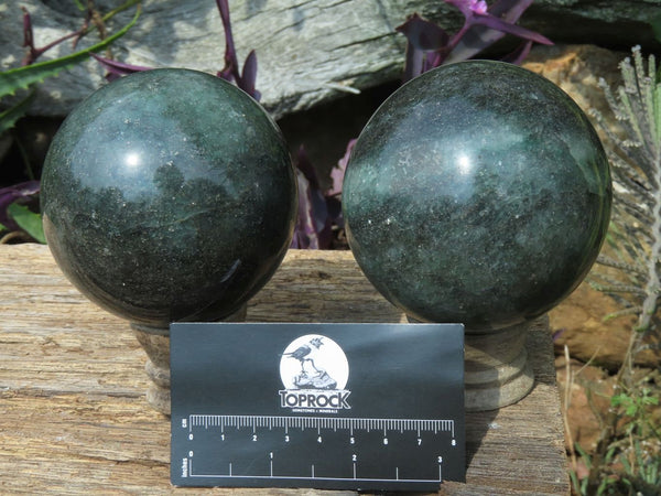 Polished Green Fuchsite Spheres x 2 From Madagascar - TopRock
