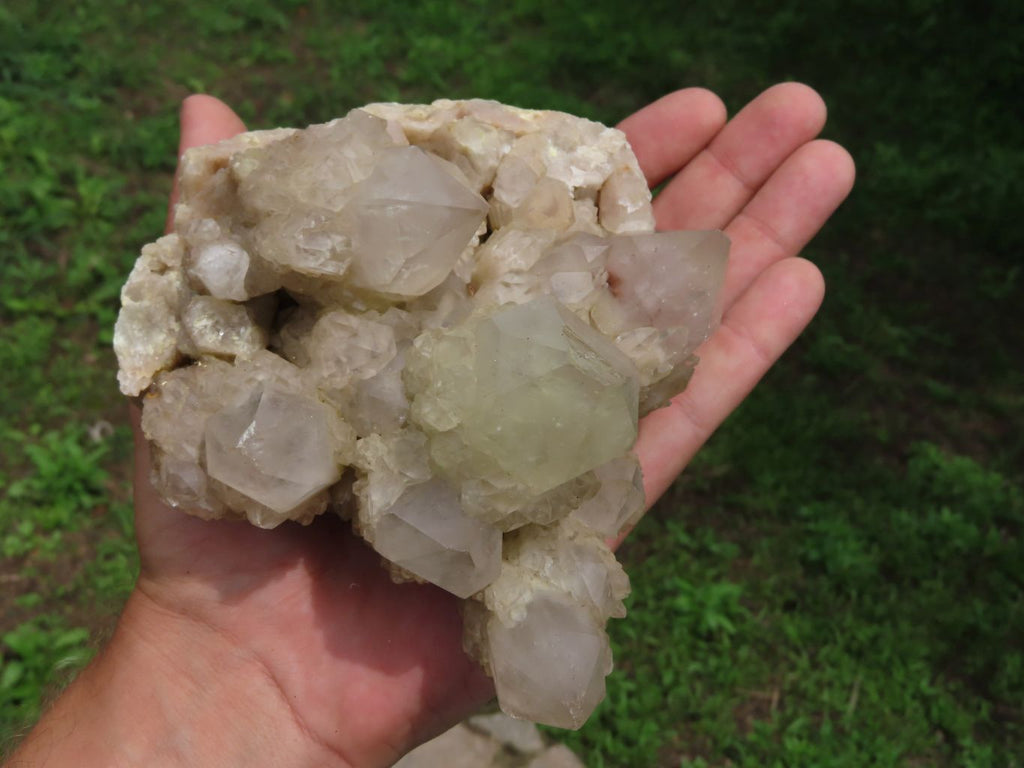 Natural White Phantom Cascading Lwena Quartz Clusters x 2 From Lwena, Congo - TopRock
