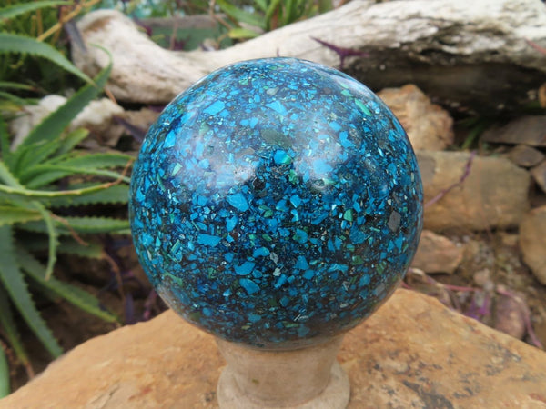 Polished Chrysocolla Conglomerate Sphere x 1 From Congo - TopRock