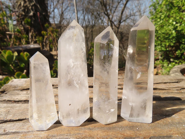 Polished Clear Quartz Crystal Points  x 9 From Madagascar - Toprock Gemstones and Minerals 