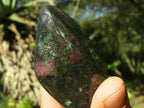 Polished Fluorescent Ruby Corundum In Chrome Verdite Free Forms x 5 From Zimbabwe - Toprock Gemstones and Minerals 
