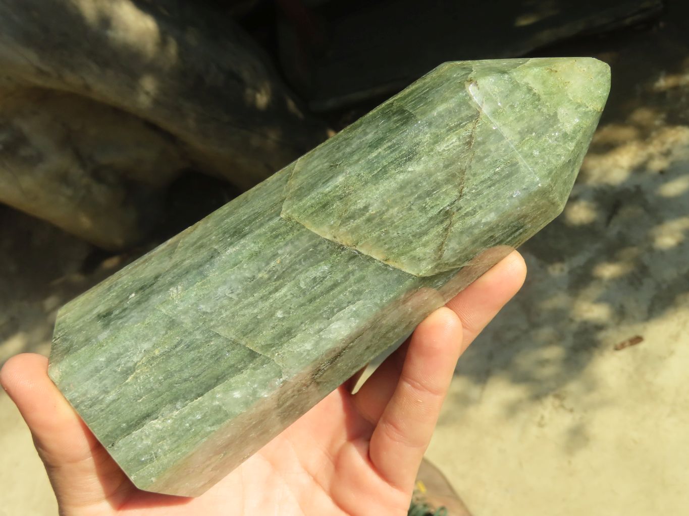 Polished Banded Green Fuchsite Quartz Points  x 2 From Ambatondrazaka, Madagascar - Toprock Gemstones and Minerals 