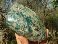 Polished Emerald Mica In Matrix Standing Free Forms x 1 From Mutoko, Zimbabwe - Toprock Gemstones and Minerals 
