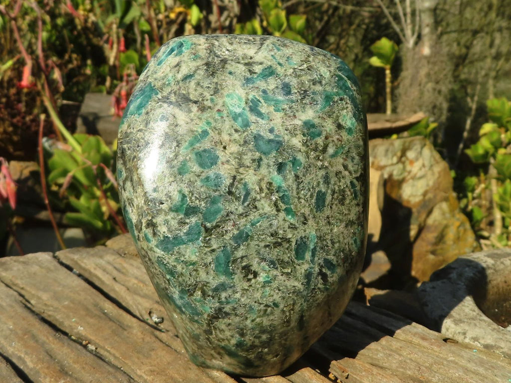 Polished Emerald Mica In Matrix Standing Free Forms x 1 From Mutoko, Zimbabwe - Toprock Gemstones and Minerals 