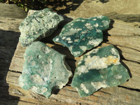 Polished On One Side Emerald Mtorolite Plates x 4 From Mutorashanga, Zimbabwe - Toprock Gemstones and Minerals 