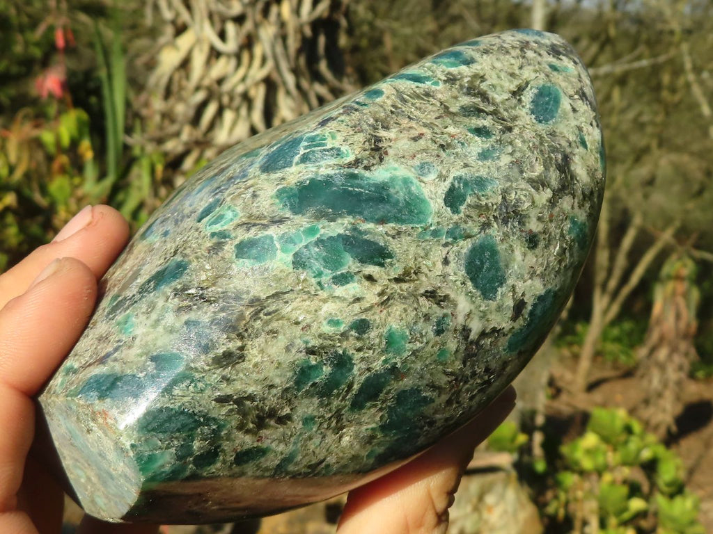 Polished Emerald Mica In Matrix Standing Free Forms x 1 From Mutoko, Zimbabwe - Toprock Gemstones and Minerals 