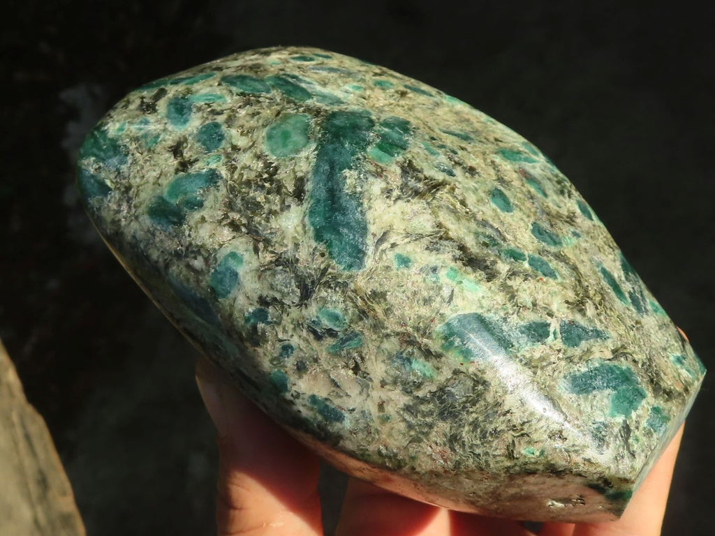 Polished Emerald Mica In Matrix Standing Free Forms x 1 From Mutoko, Zimbabwe - Toprock Gemstones and Minerals 