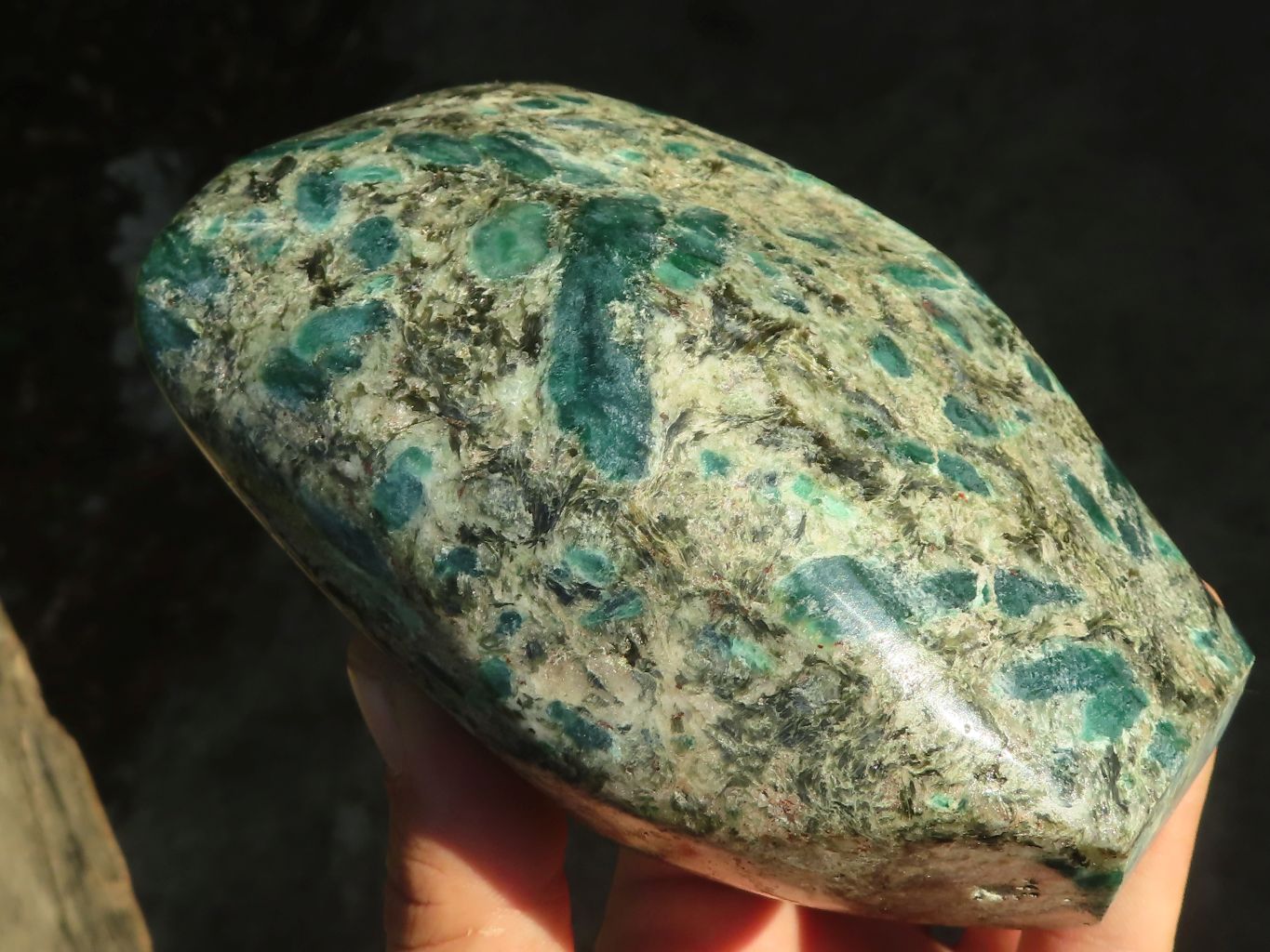Polished Emerald Mica In Matrix Standing Free Forms x 1 From Mutoko, Zimbabwe - Toprock Gemstones and Minerals 