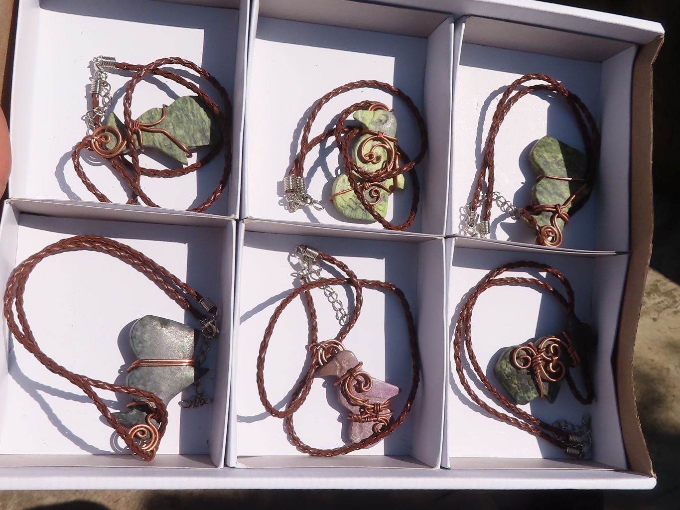 Polished Copper Wire Wrapped Ancient Eagle Pendants  x 6 From Zimbabwe - Toprock Gemstones and Minerals 