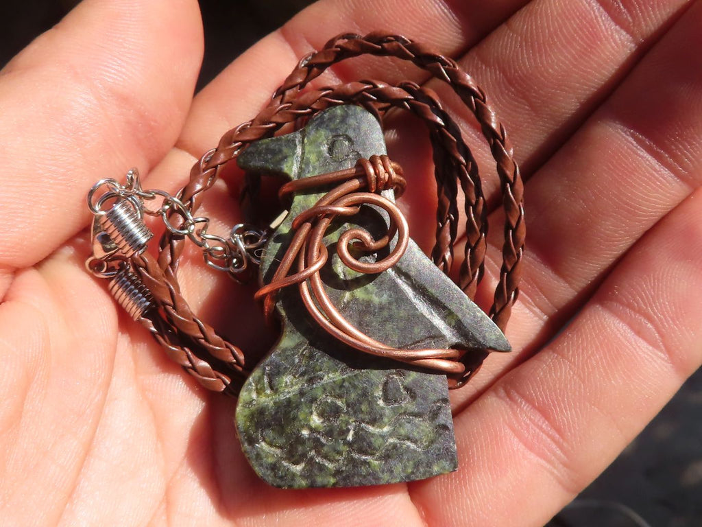 Polished Copper Wire Wrapped Ancient Eagle Pendants  x 6 From Zimbabwe - Toprock Gemstones and Minerals 