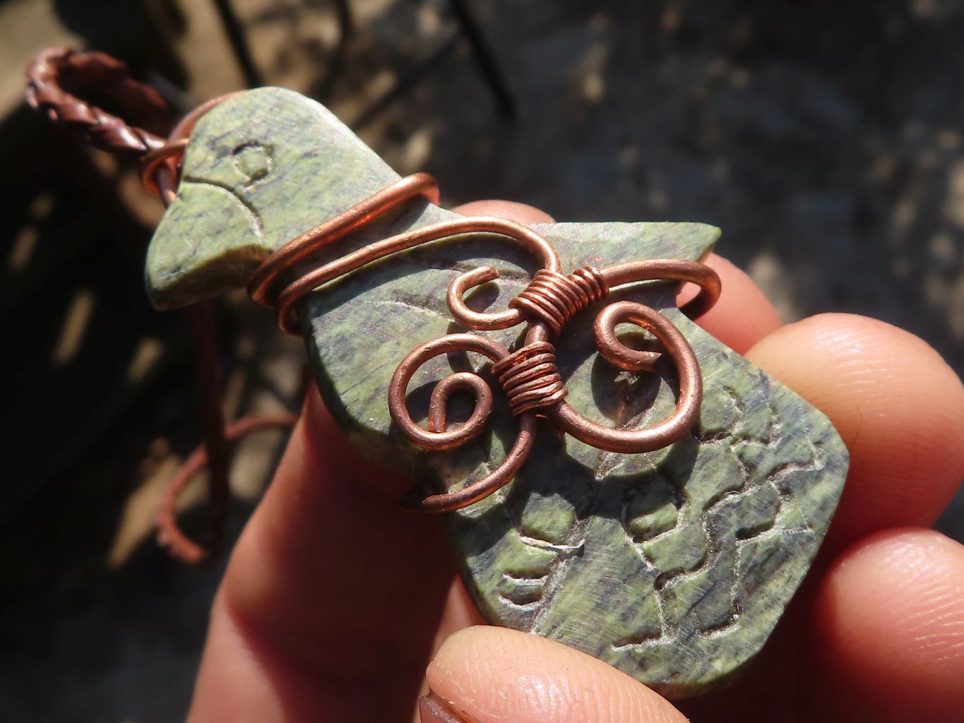 Polished Copper Wire Wrapped Ancient Eagle Pendants  x 6 From Zimbabwe - Toprock Gemstones and Minerals 