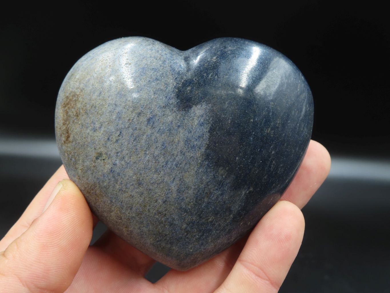 Polished Large Lazulite (Magnesium, Iron, and Aluminium Phosphate) Hearts x 6 From Ambatofinandrahana, Madagascar - TopRock