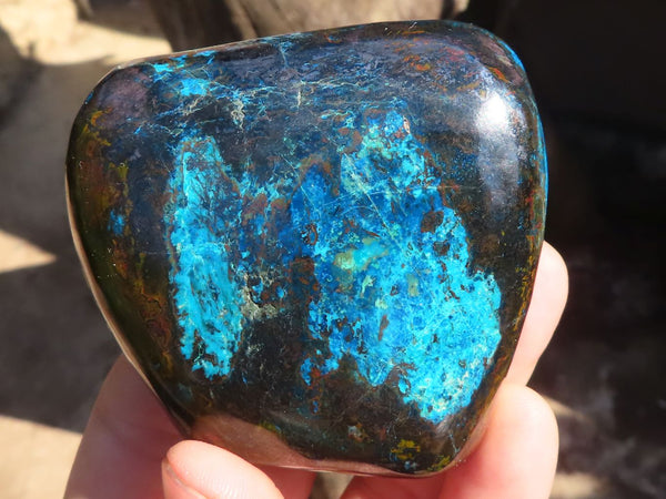 Polished Blue Shattuckite Free Forms  x 6 From Kaokoveld, Namibia - Toprock Gemstones and Minerals 