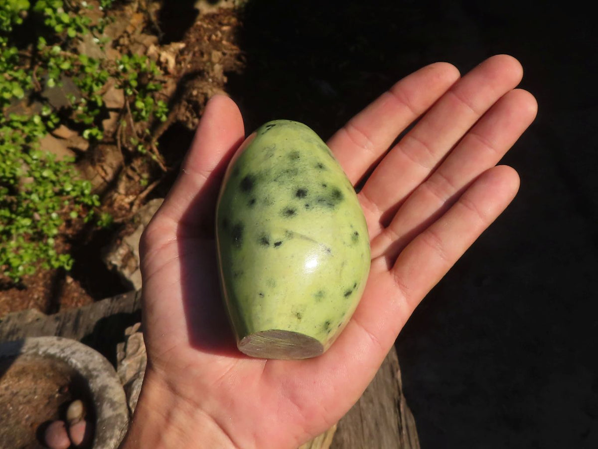Polished  Green Leopard Stone Standing Free Forms  x 6 From Zimbabwe - Toprock Gemstones and Minerals 