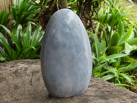 Polished Blue Calcite Standing Free Forms x 2 From Madagascar - TopRock