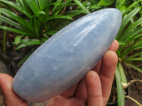Polished Blue Calcite Standing Free Forms x 2 From Madagascar - TopRock