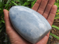 Polished Blue Calcite Standing Free Forms x 2 From Madagascar - TopRock