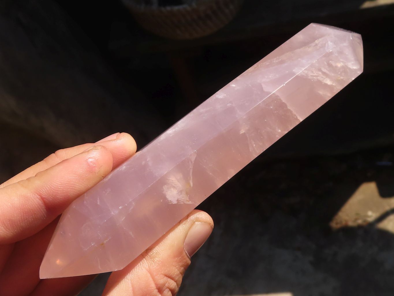 Polished Double Terminated Rose Quartz Points x 4 From Ambatondrazaka, Madagascar - Toprock Gemstones and Minerals 