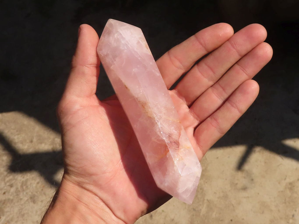 Polished Double Terminated Rose Quartz Points x 4 From Ambatondrazaka, Madagascar - Toprock Gemstones and Minerals 