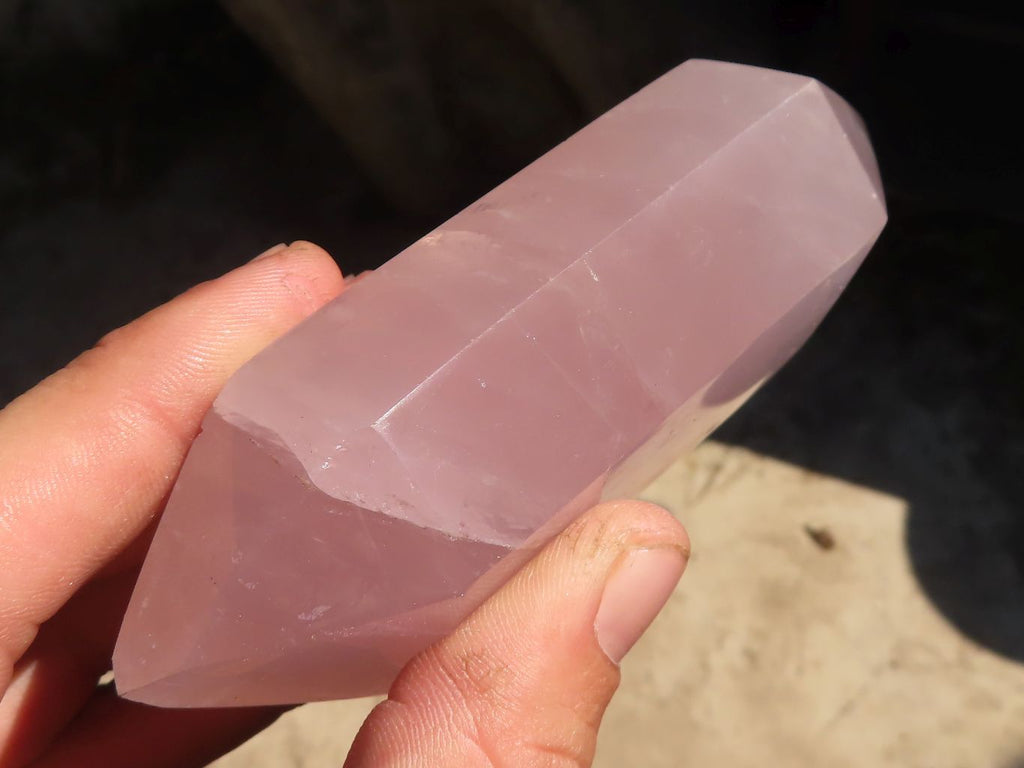 Polished Double Terminated Rose Quartz Points x 4 From Ambatondrazaka, Madagascar - Toprock Gemstones and Minerals 