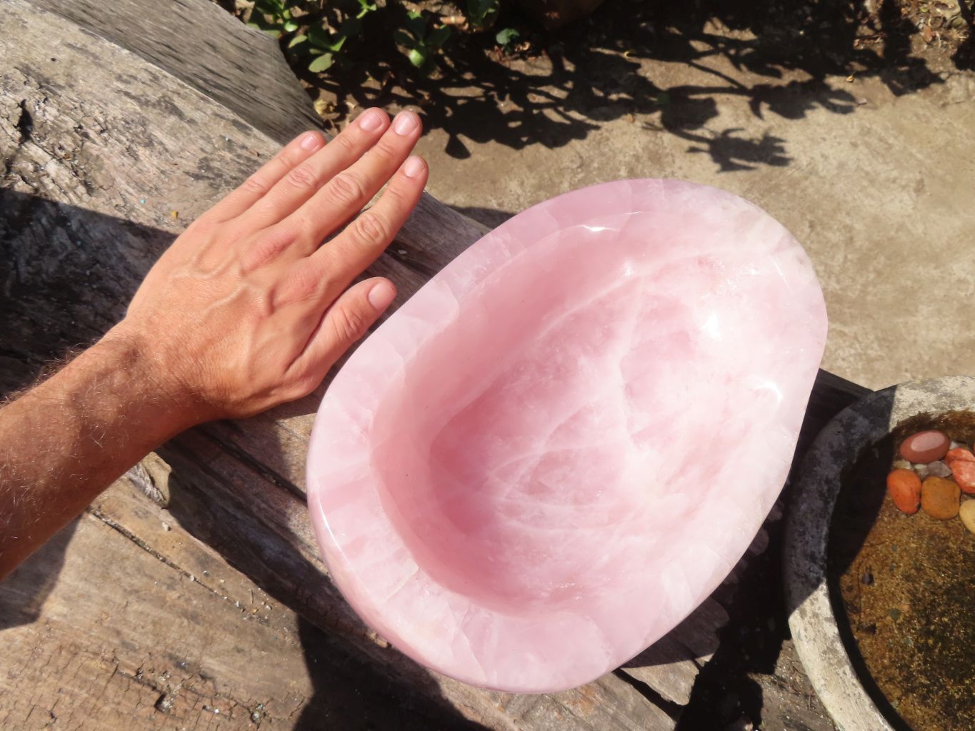 Polished Pink Rose Quartz Bowl x 1 From Ambatondrazaka, Madagascar - Toprock Gemstones and Minerals 