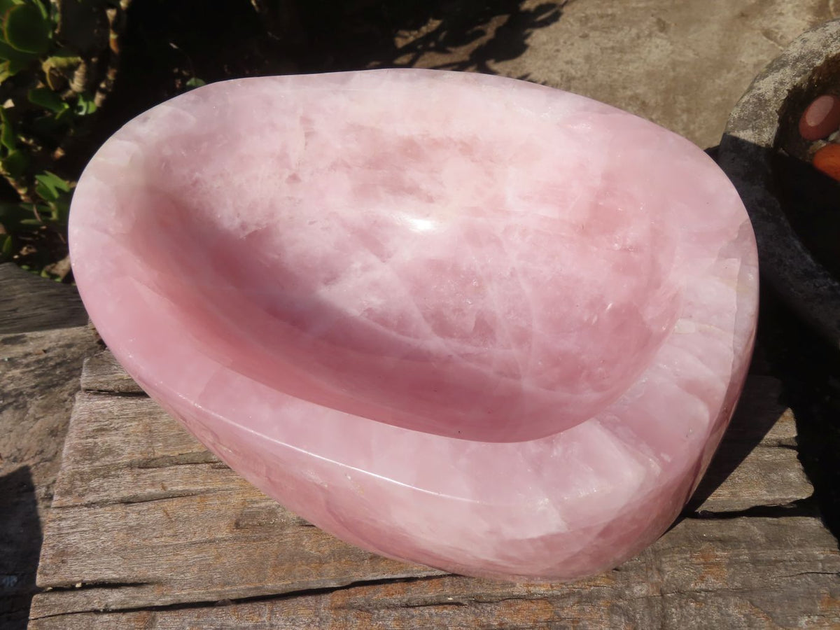 Polished Pink Rose Quartz Bowl x 1 From Ambatondrazaka, Madagascar - Toprock Gemstones and Minerals 