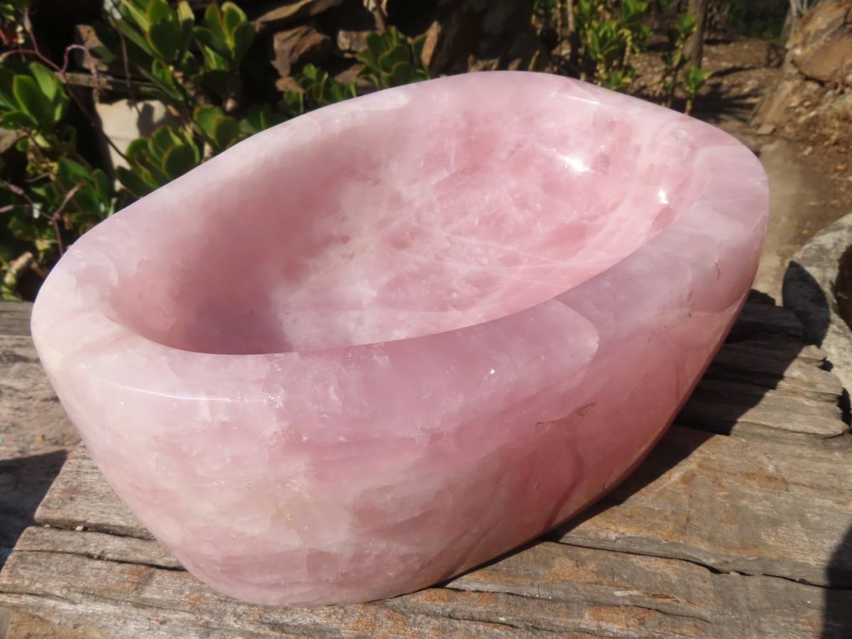 Polished Pink Rose Quartz Bowl x 1 From Ambatondrazaka, Madagascar - Toprock Gemstones and Minerals 