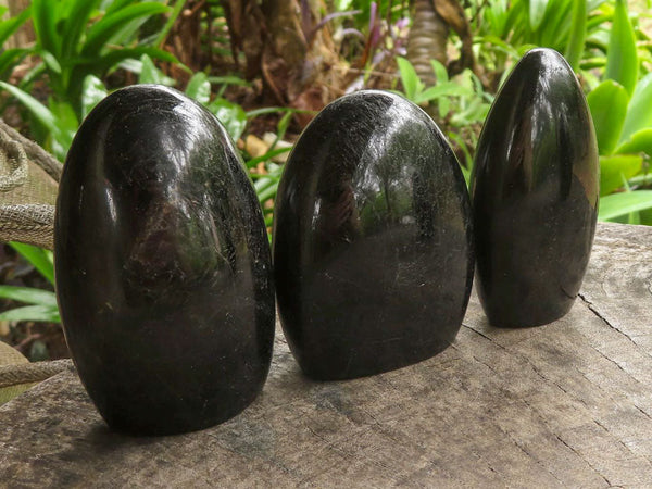 Polished Schorl Black Tourmaline Standing Free Forms  x 4 From Zambia - TopRock
