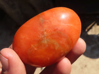 Polished Orange Twist Calcite Galets / Palm Stones x 12 From Maevantanana, Madagascar - Toprock Gemstones and Minerals 