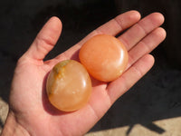 Polished Orange Twist Calcite Galets / Palm Stones x 12 From Maevantanana, Madagascar - Toprock Gemstones and Minerals 