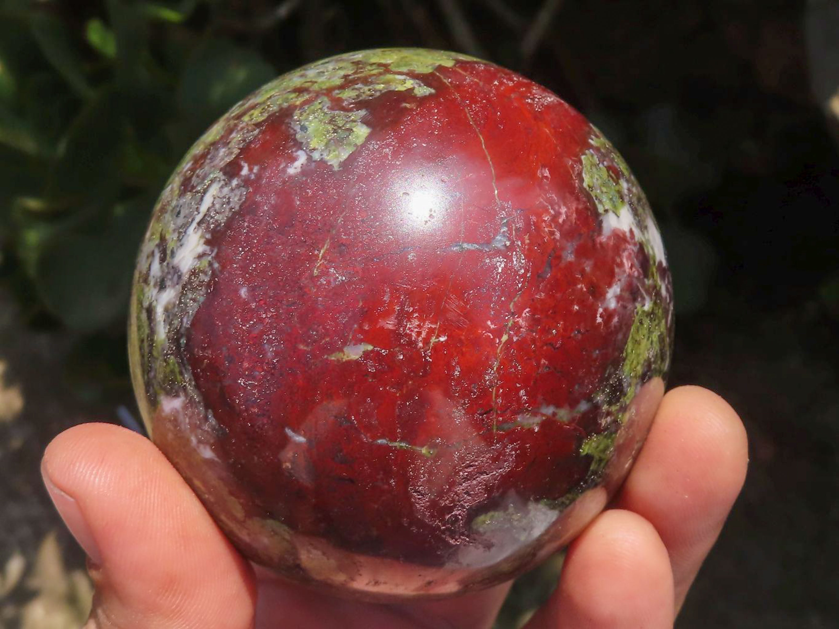 Polished Dragons Blood Stone Bastite Spheres  x 2 From Tshipies, South Africa - TopRock