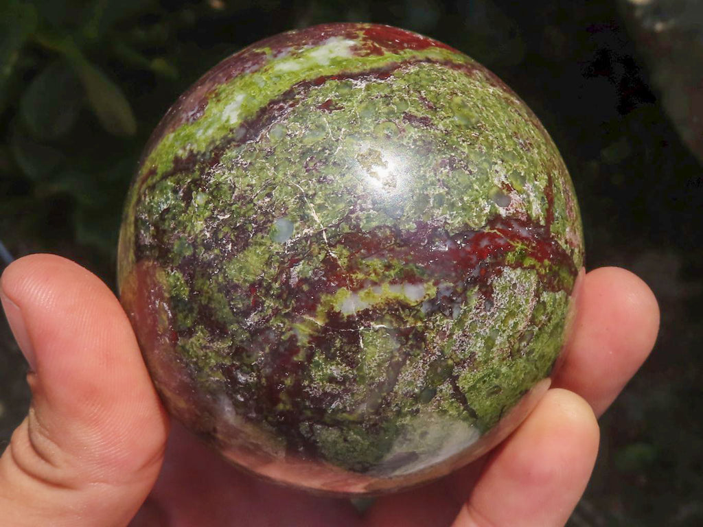 Polished Dragons Blood Stone Bastite Spheres  x 2 From Tshipies, South Africa - TopRock