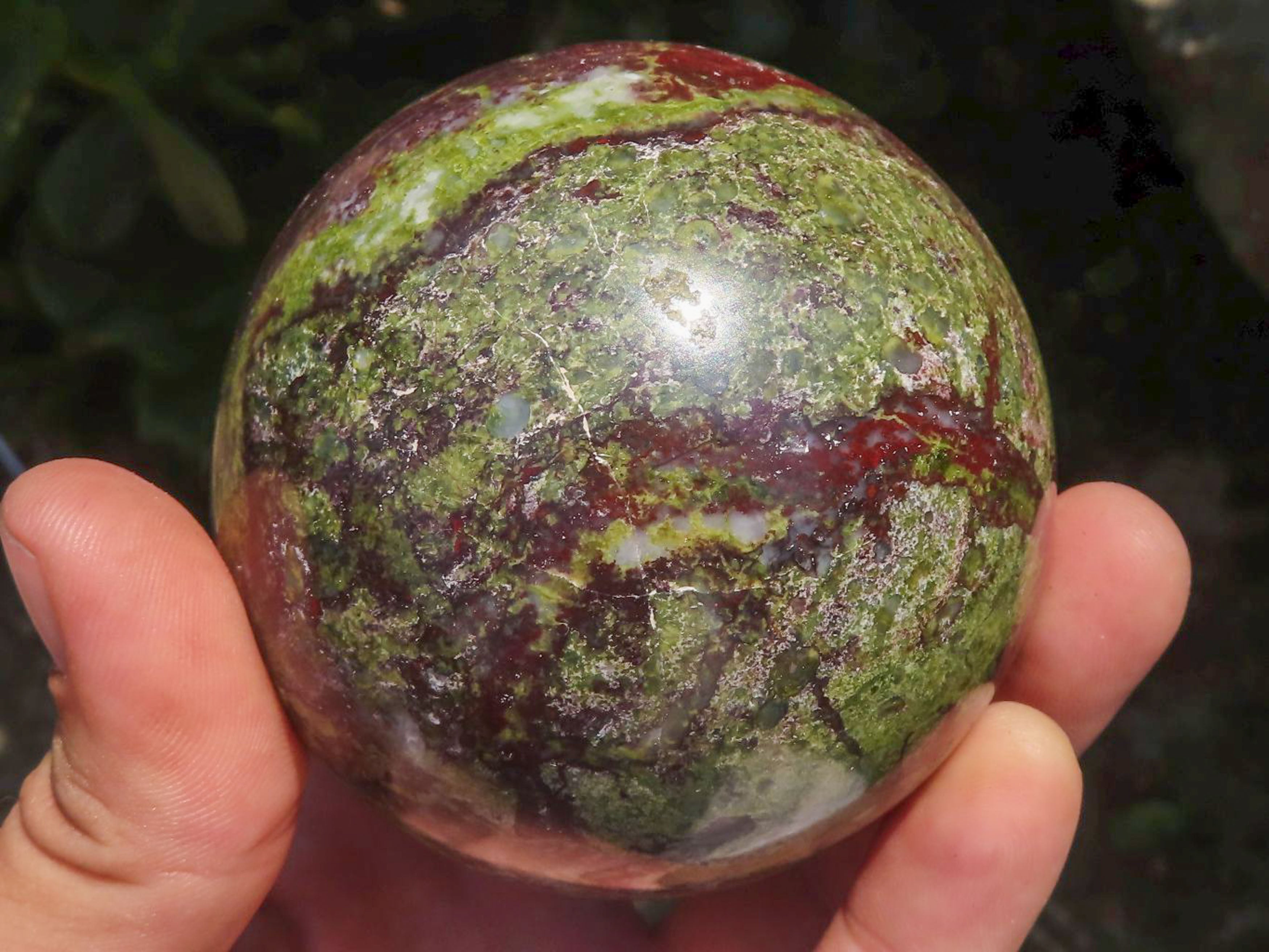 Polished Dragons Blood Stone Bastite Spheres  x 2 From Tshipies, South Africa - TopRock