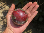 Polished Dragons Blood Stone Bastite Spheres  x 2 From Tshipies, South Africa - TopRock