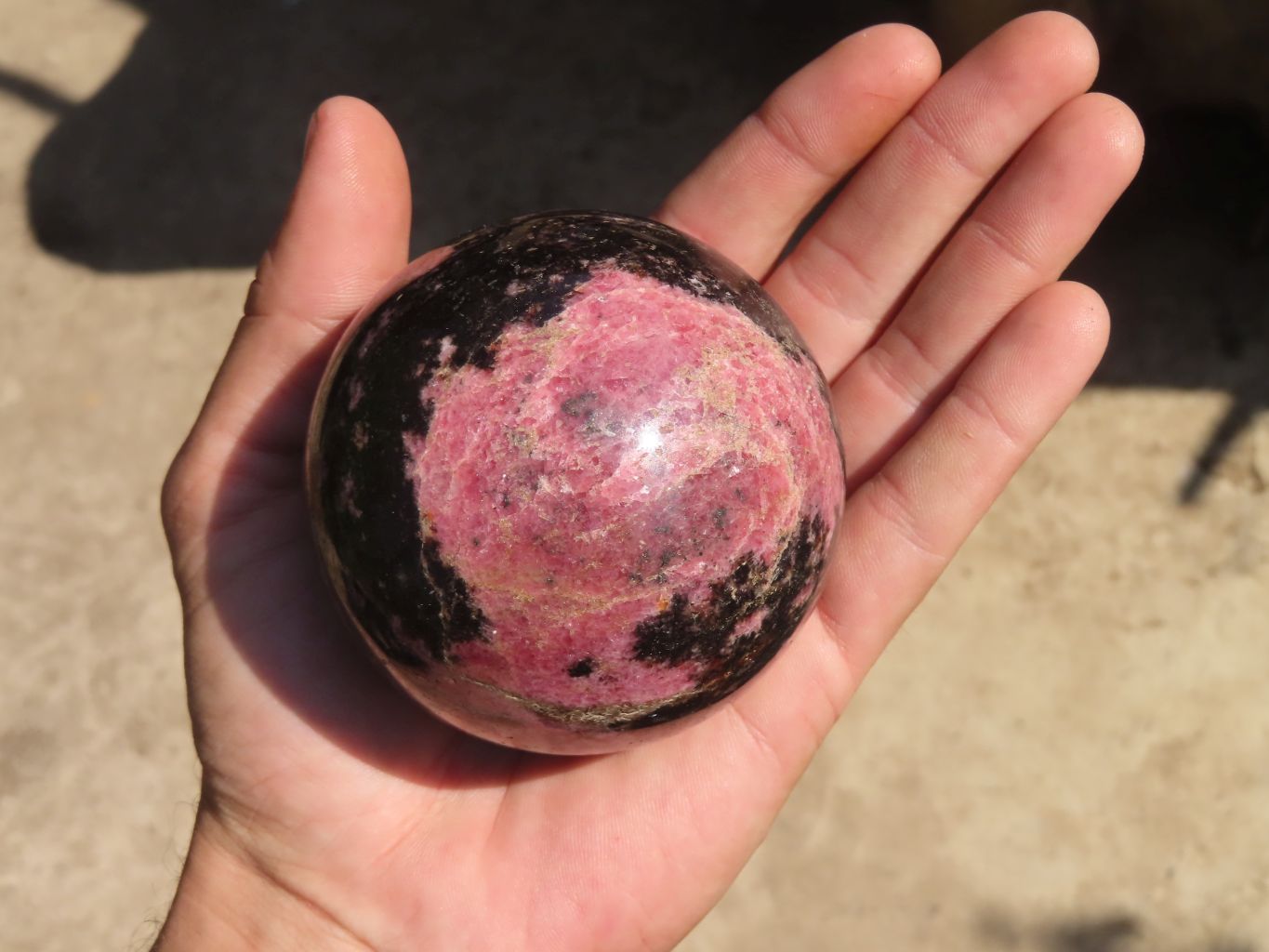 Polished Rhodonite Spheres x 2 From Ambindavato, Madagascar - Toprock Gemstones and Minerals 