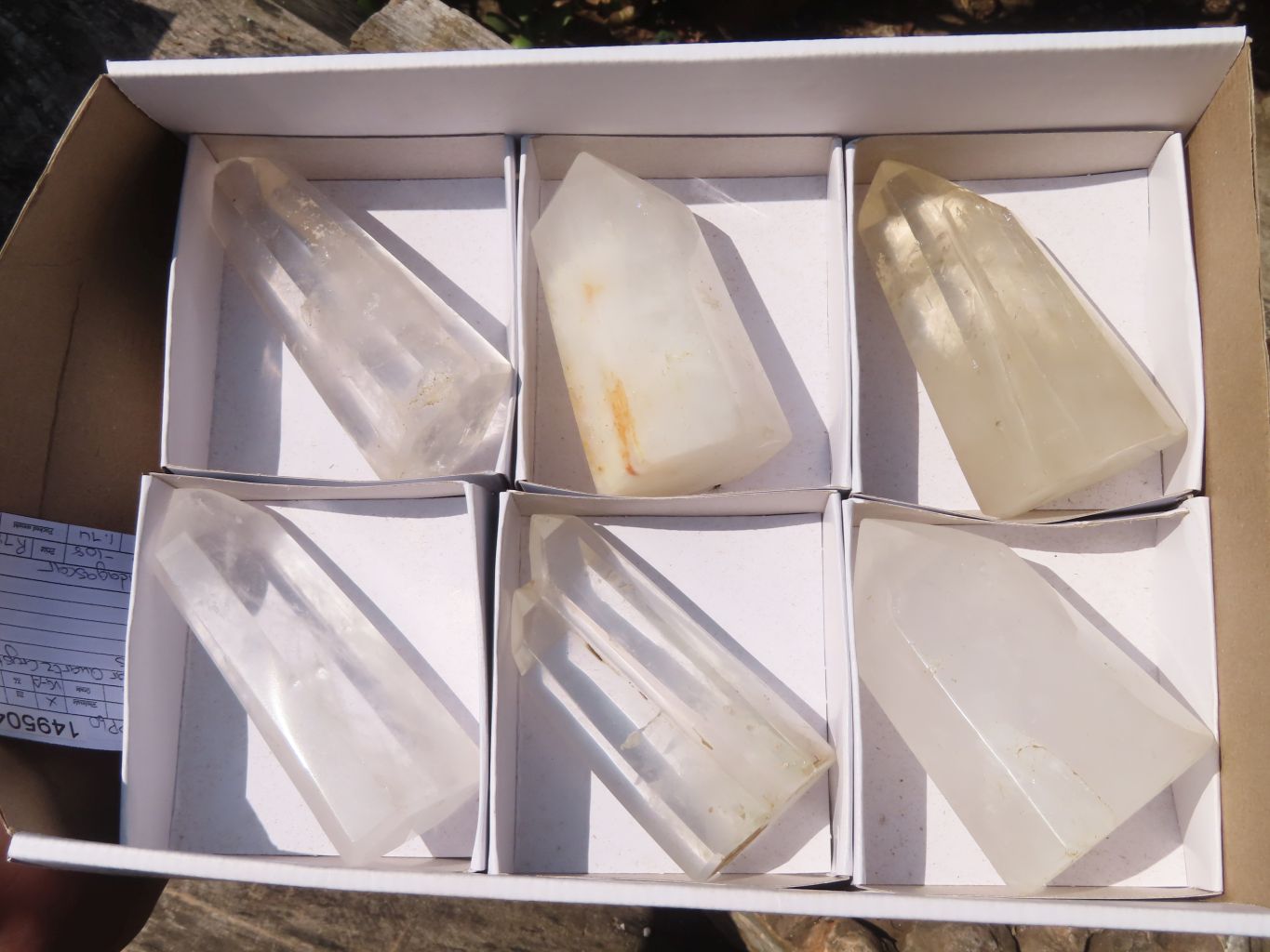 Polished Clear Quartz Crystal Points  x 6 From Madagascar - Toprock Gemstones and Minerals 