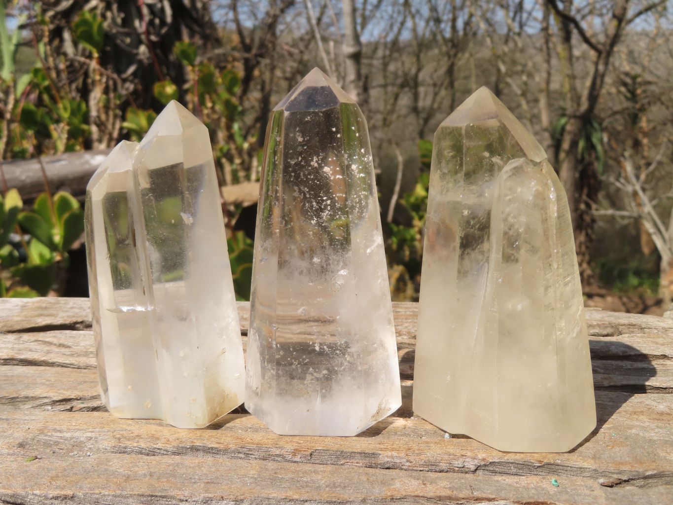 Polished Clear Quartz Crystal Points  x 6 From Madagascar - Toprock Gemstones and Minerals 