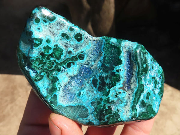 Polished Malacholla (Malachite & Chrysocolla) Free Forms  x 6 From Congo - Toprock Gemstones and Minerals 
