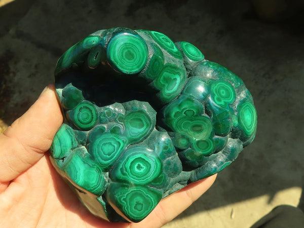 Polished Malachite Free Forms x 3 From Kolwezi, Congo - Toprock Gemstones and Minerals 
