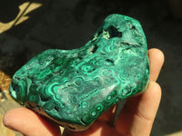 Polished Malachite Free Forms x 3 From Kolwezi, Congo - Toprock Gemstones and Minerals 