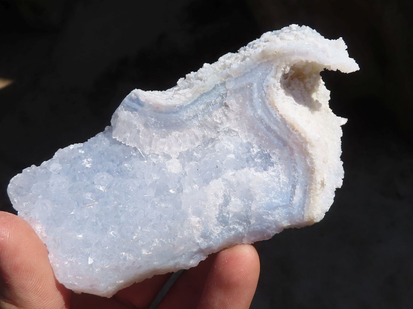 Natural Etched Blue Chalcedony Specimens  x 6 From Nsanje, Malawi - Toprock Gemstones and Minerals 