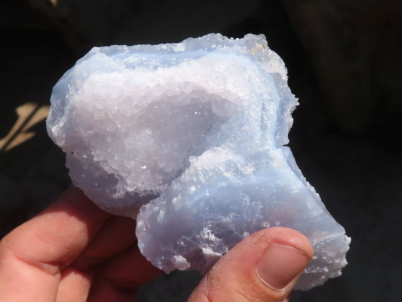 Natural Etched Blue Chalcedony Specimens  x 6 From Nsanje, Malawi - Toprock Gemstones and Minerals 