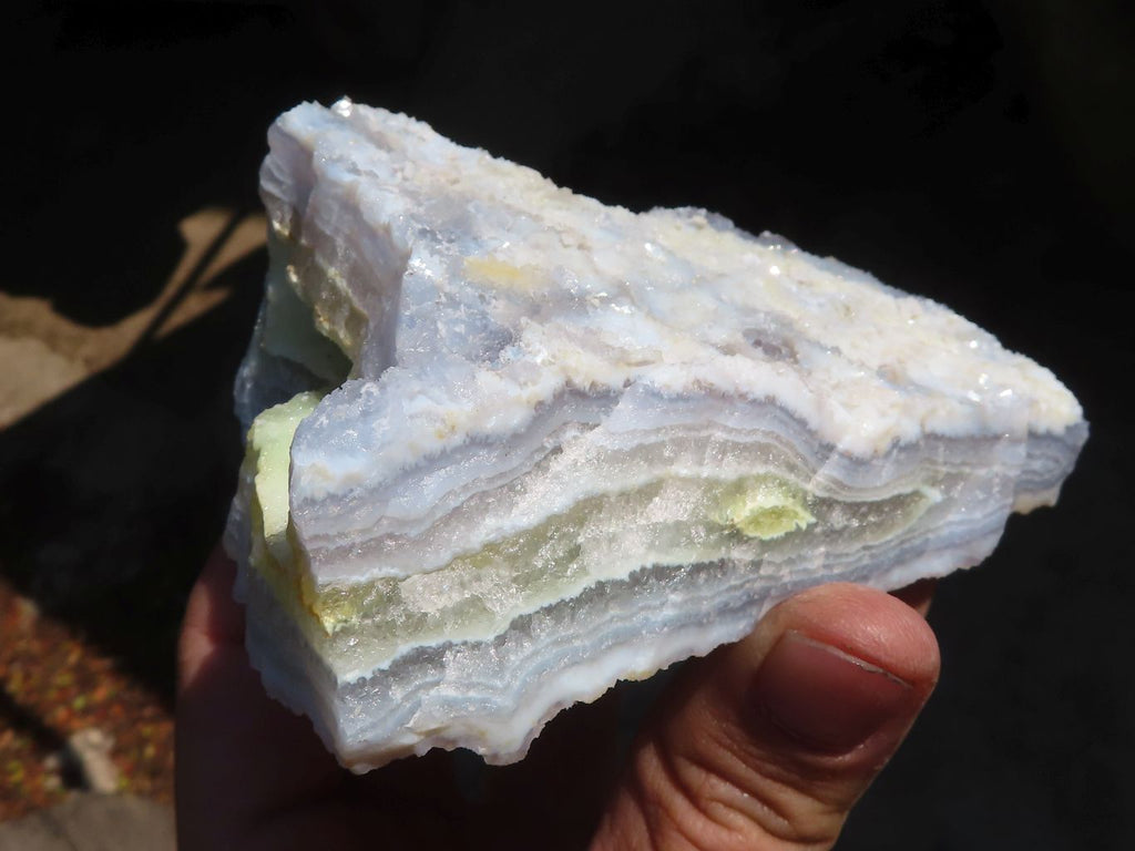 Natural Etched Blue Chalcedony Specimens  x 6 From Nsanje, Malawi - Toprock Gemstones and Minerals 