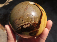 Polished Septaria Spheres x 2 From Mahajanga, Madagascar - Toprock Gemstones and Minerals 